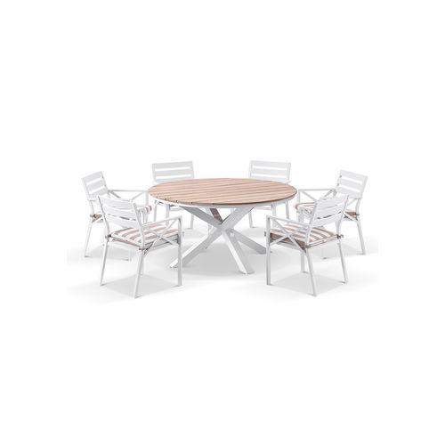 Tuscany 1.5m Dining Table w/6 Kansas Chairs / Sunbrella