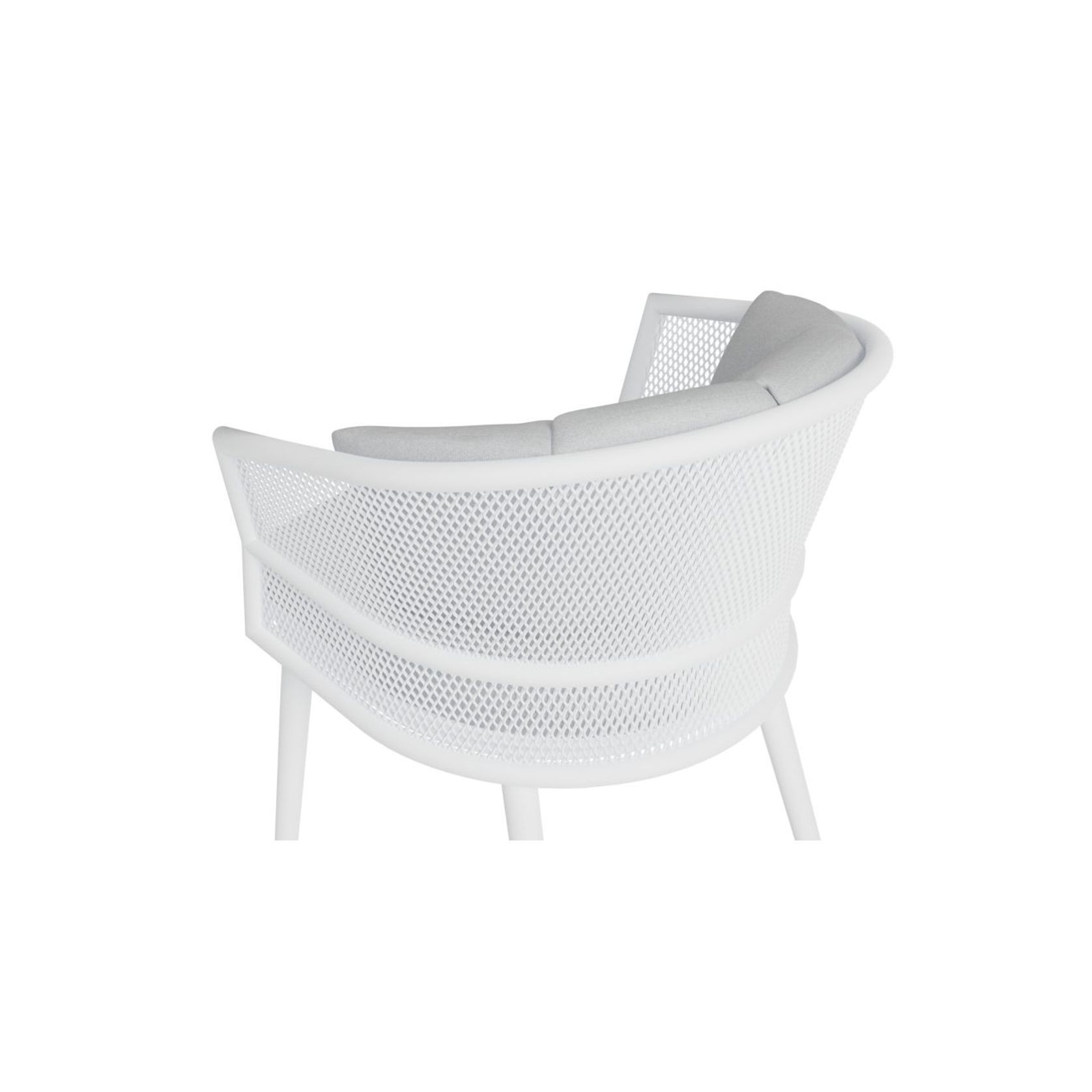 Avila Dining Chair - White - Light Grey Cushion gallery detail image