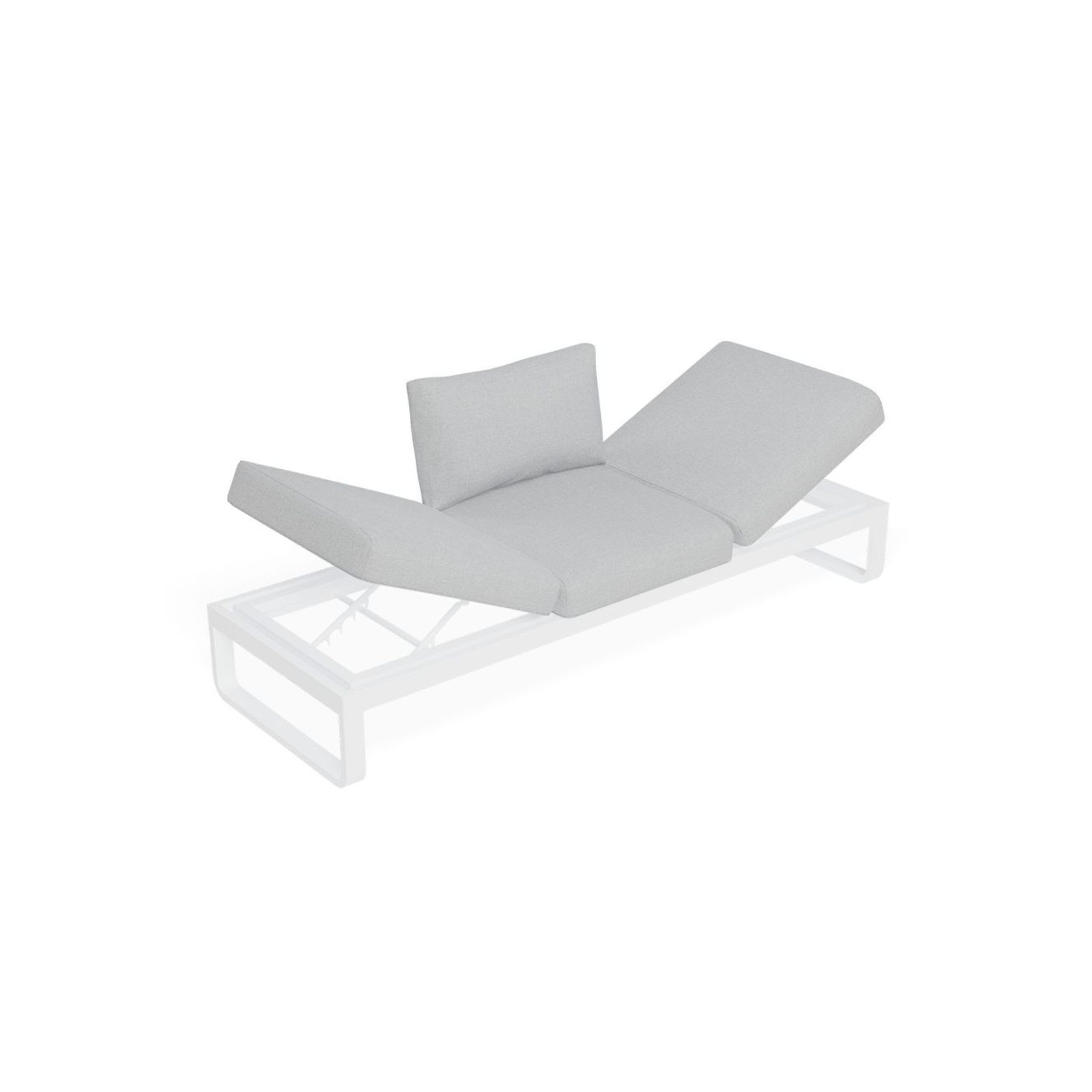 Fino Outdoor 3 Seater Sunlounge in Matt White Frame / Light Grey Fabric gallery detail image