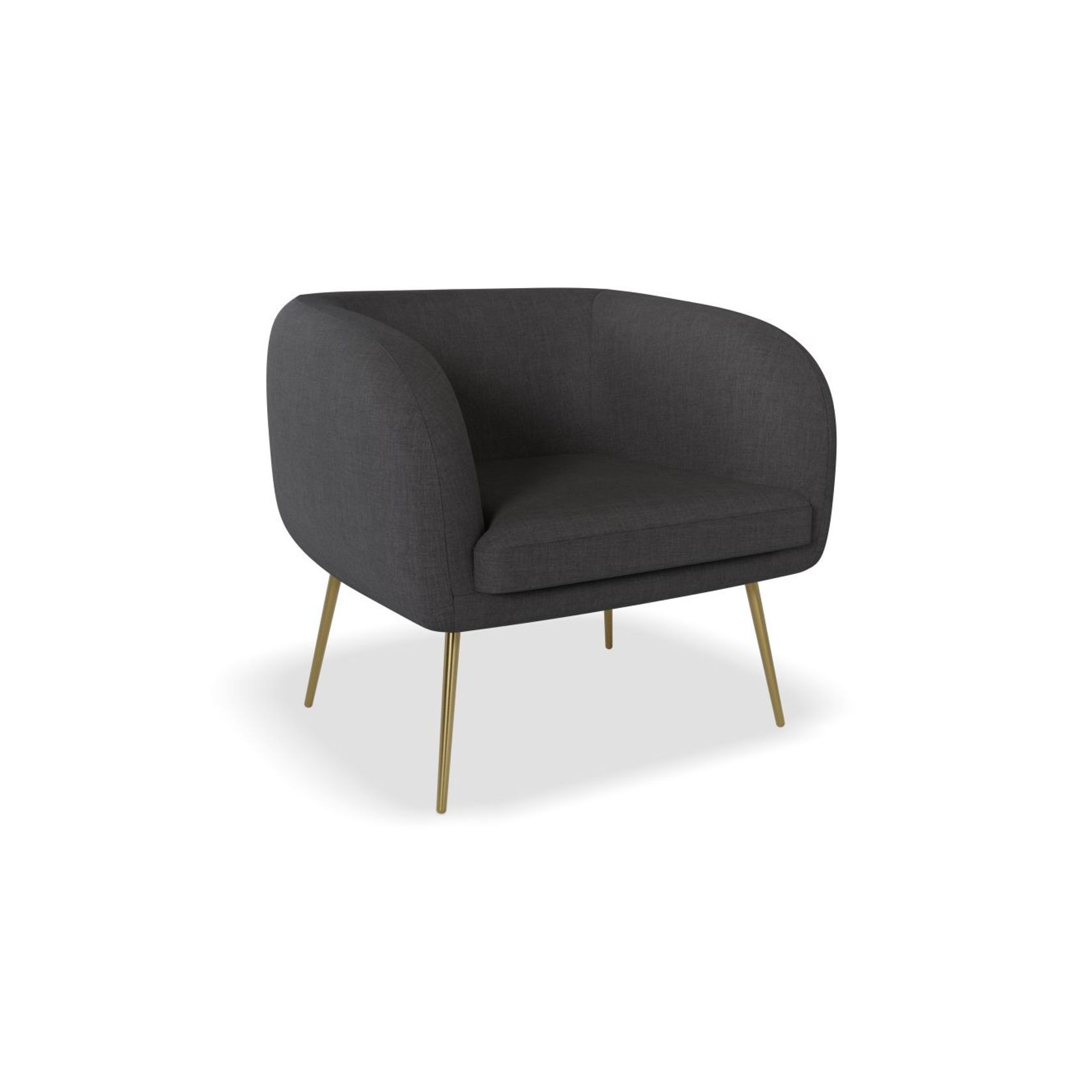 Amour Lounge Chair - Storm Grey - Brushed Matt Gold Legs gallery detail image